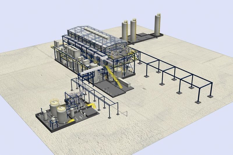 Die 3D-Animation der schlüsselfertigen Chlor-Alkali-Elektrolyseanlage in Spanien. (CAC)