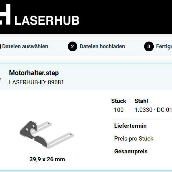 Beispiel zur Kalkulation. (Laserhub GmbH)