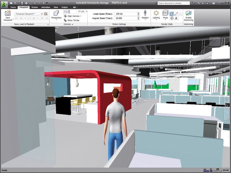 Bild 3: Mit Navisworks sind virtuelle Rundgänge für ein besseres Verständnis des Projektmodells möglich. (Bild: Autodesk)