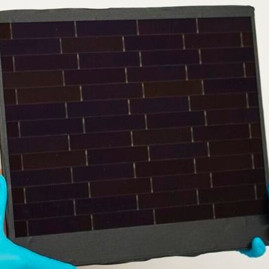 III-V germanium PV module with an efficiency of 34.4 percent – a new world record.
 (Source: Fraunhofer ISE / Photo: Daniel von Kutzleben)