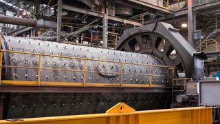 Brecheranlage von Grange Resources Limited in der Savage-River-Mine, Australien. Eisenerz wird hier auf eine Korngröße von max. 200 mm gebrochen. (WEG)