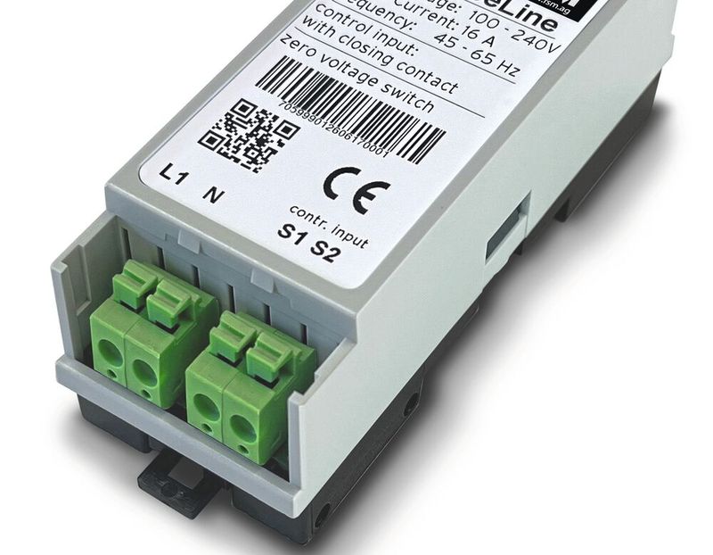 Hybridrelais: Überall dort, wo elektronische Verbraucher mit nennenswerten Dauerströmen geschaltet werden, ist das USR-Hybridrelais eine Alternative zum Halbleiterrelais. Gerade in der Heiztechnik, wo SSRs heute regelmäßig zu warm werden, löst das Hybridrelais ein altes Problem auf elegante Weise.(Bild:  FSM)