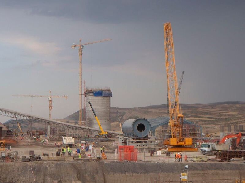One of the company's more recent turnkey cement projects, actually still under construction, is situated in Ain El Kebira, Algeria. Start-up is planned for 2016. (Picture: Thyssen Krupp)