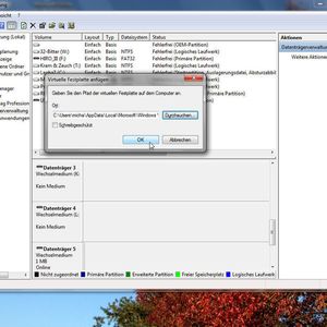 Einbinden der virtuellen Platten direkt in das Betriebssystem: Diese Möglichkeit der Integration der VHD-Dateien als „normale“ Laufwerken steht erst ab Windows 7 oder dem Windows Server 2008 R2 im vollen Umfang zur Verfügung.