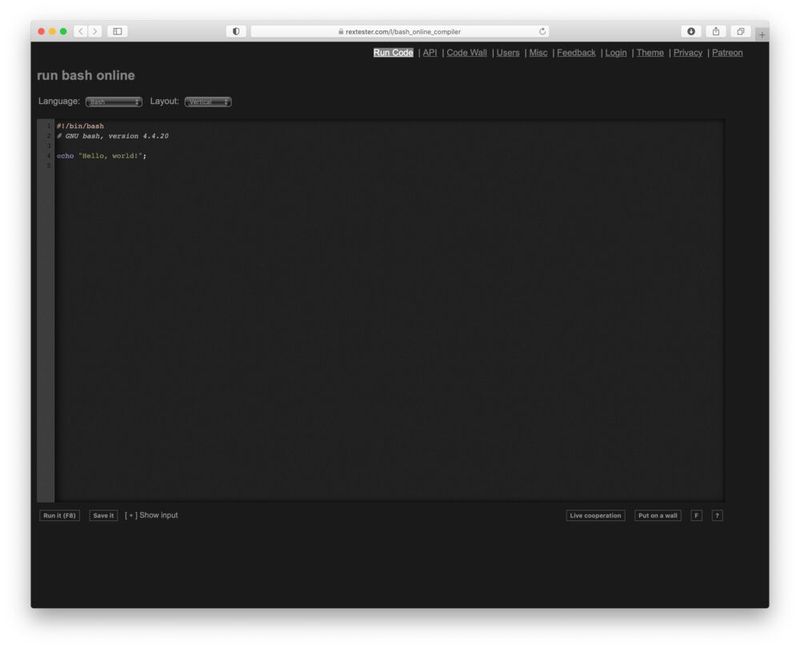 RexTester bietet eine kostenlose Online-Bash.