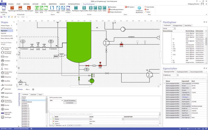 Visual Plant Engineer verfügt über eine neue Funktion, die Betriebszustände der Anlage visualisiert und dokumentiert. (Bild: X-Visual)