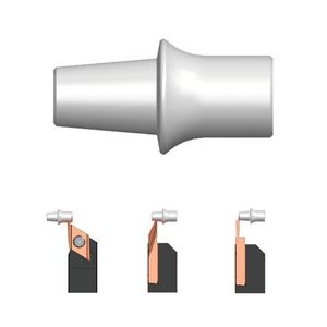 1 - Tournage avant TOPDEC DCGX-FR	 2 - Tournage arrière TURNDEC DH6-R 3 - Tronçonnage TURNDEC A6-R	 (Source :  Diametal)