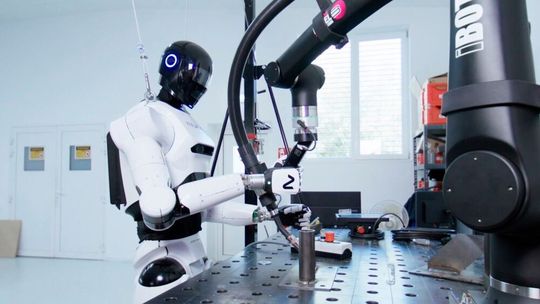 Humanoid robots are the focus of the "TUM RoboGym (powered by Neura)".(Image: Neura Robotics)