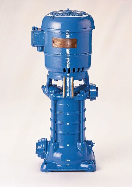 1952: The CP 3-40 rotary pump is born — with a vertical set-up and multi-stage design to save space. (Grundfos)