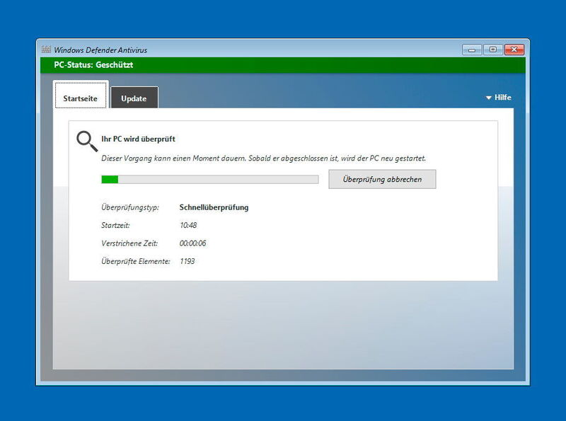 In den Windows 10-Einstellungen steht über Update und Sicherheit\Windows Defender die Option „Windows Defender Security Center öffnen“ zur Verfügung. Mit Viren- & Bedrohungsschutz\Erweiterte Überprüfung\Überprüfung durch Windows Defender Offline lässt sich der Rechner neu starten und nach Viren durchsuchen. Nach dem Scannen startet automatisch wieder Windows 10. (Th. Joos)