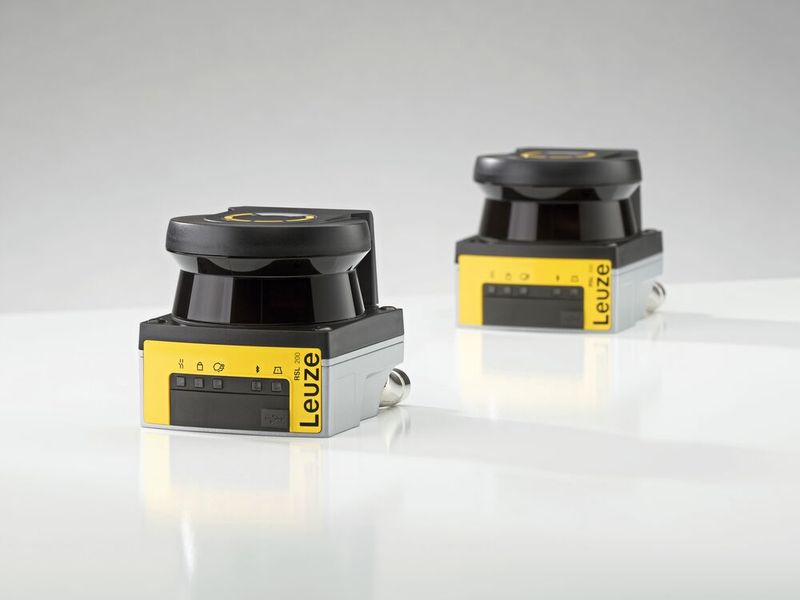 Der RSL 200 von Leuze ist der kleinste Sicherheits-Laserscanner auf dem Markt. Er sichert Maschinen, fahrerlose Transportsysteme und Roboter. Dank minimaler Abmessungen lässt er sich auch bei wenig Platz sehr einfach integrieren. (Bild: Leuze)