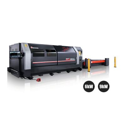 Die Faserlaserschneidmaschine Ventis-3015AJe mit integriertem Be- und Entladesystem sowie automatisierter Teilesortierung werde im Rahmen der Hausmesse im Live-Betrieb präsentiert. (Bild: Amada)