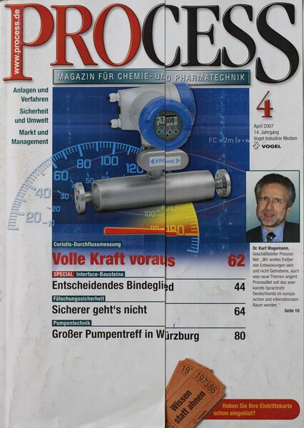 April 2007   Top Themen:  - Volle Kraft voraus - Entscheidendes Bindeglied - Sicherer geht's nicht - Großer Pumpentreff in Würzburg (Bild: PROCESS)