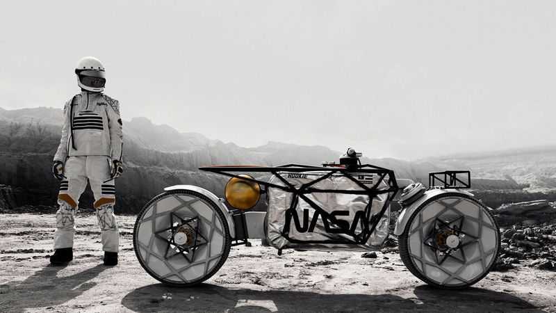 Das Mond-Motorrad Tardigrade steht zum Verkauf. Der Wunschpreis ist allerdings sehr hoch.(Bild:  J. Konrad Recom)