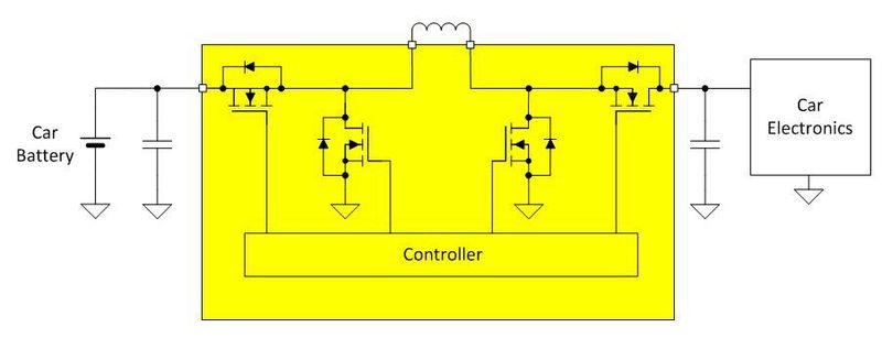 Bild 6: Buck-Boost-Wandler als integrierte einstufige Lösung mit nur einer Induktivität. (TI)