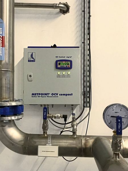 Das Monitoringsystem Metpoint OCV compact ermöglicht Endress+Hauser den Nachweis über den Ölgehalt der Druckluft. (Bild: © Beko Technologies)