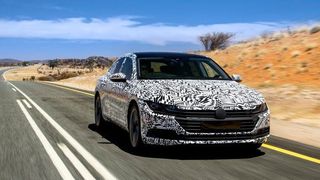 Der neue VW Arteon debütiert auf dem Genfer Automobilsalon im März und positioniert sich als Wettbewerber des Audi A6 und BMW 5er. (Volkswagen)