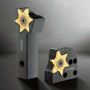 Horn offers inserts for the 66T grooving system with two chip breaker geometries, plus a version without geometry for maximum cutting-edge strength.(Source:  Horn)