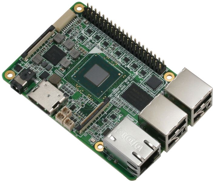 Eine Kickstarterkampagne des Embedded-Spezialisten Aeron Europe zielt auf einen Single-Board-Computer, der mit dem Quadcore-Intel-Prozessor Atom x5 bestückt ist. (Bild: UP-Bridge the Gap)