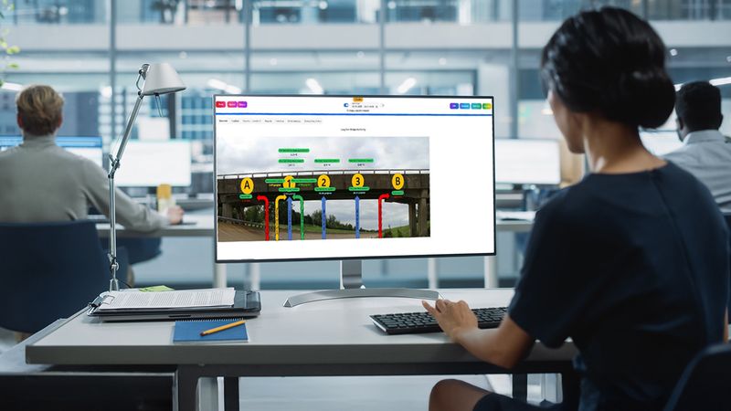 Präzision durch KI: Die Plattform HBK Monitor360 visualisiert den strukturellen Zustand kritischer Infrastrukturen in Echtzeit und ermöglicht so eine datenbasierte, vorausschauende Wartung.(Bild:  HBK)