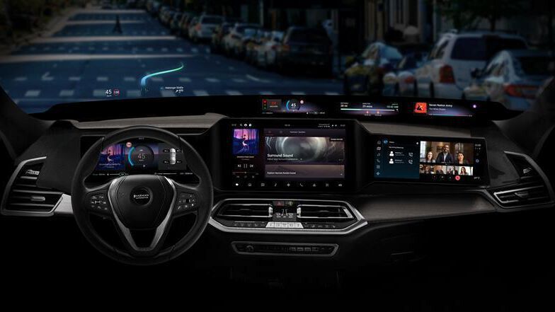 LED-Anzeigen, digitale Angebote und vernetzte Systeme. Darum geht es hauptsächlich auf der CES in Las Vegas.(Bild:  Harman)