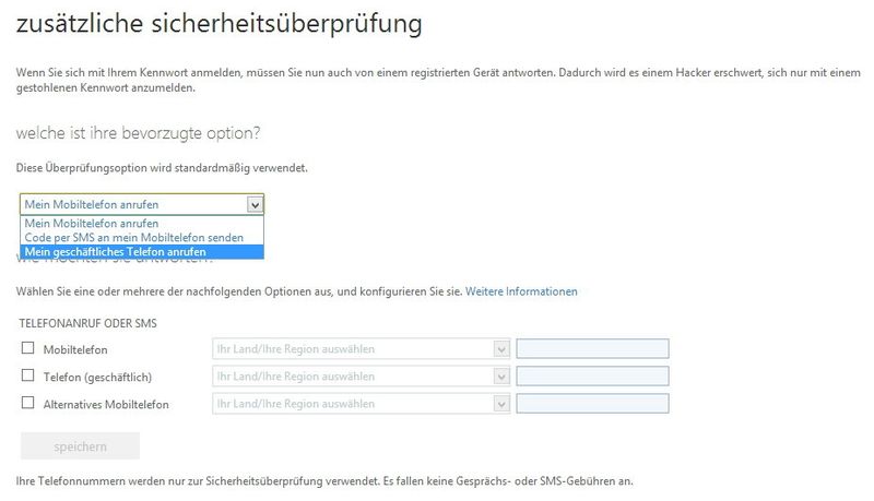 Abbildung 11: Starten Administratoren den Assistenten besteht die Möglichkeit, entweder einen Telefonanruf auszuwählen, einen Zugangscode per SMS zu verwenden (ähnlich zu Mobile TANs), oder ein Smartphone anzurufen. Anschließend kann sich der Benutzer nur dann anmelden, wenn er sich mit seinem Benutzernamen und dann mit der zweiten Authentifizierung angemeldet hat. (Bild: Joos)