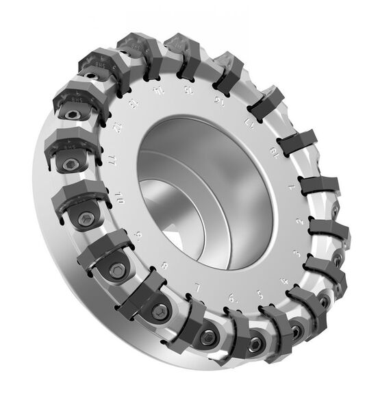 Kennametals Mill 16 verfügt über eine Keilklemmung, eine Plattensitz- und Schneidkanten-Nummerierung und großzügige Spankammern für eine verbesserte Spanabfuhr bei der Schruppbearbeitung (Kennametal)