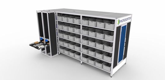 Mit dem Sortiersystem Microsorter von Collo-X, der in Deutschland von Intrasort vertrieben wird, kommt ein kompaktes und skalierbares System für die Intralogistik.(Bild:  Collo-X)