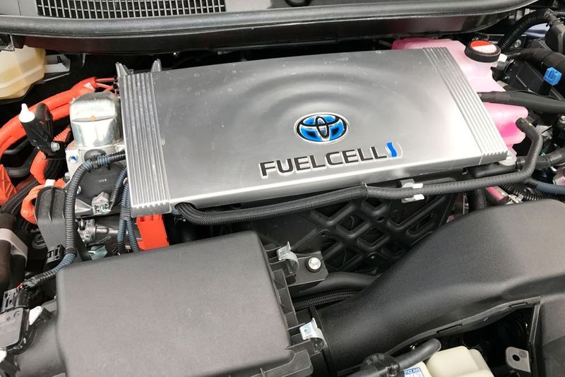 Die Brennstoffzelle an Bord des Mirai. (Toyota)