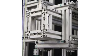 Bild 1: Prototyp einer seriellen Leichtbau-Werkzeugmaschinenstruktur am ISW. (Apprich, ISW Universität Stuttgart)