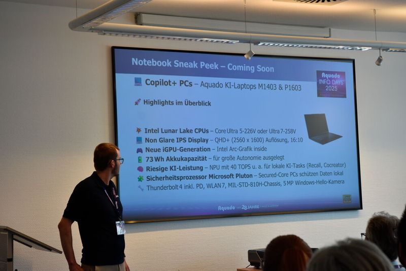 Johannes Donhauser (Aquado) stellt CoPilot+ PCs vor. (Bild: Aquado)