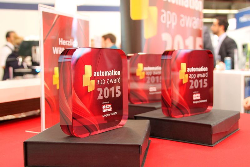 Unter allen neun Shortlist-Platzierten wurden am 25. November 2015 auf der SPS IPC Drives in Nürnberg die drei besten Automatisierungs-Apps mit dem automation app award von elektrotechnik gekürt. (elektrotechnik)