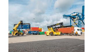 Für den Betrieb von Dieselgroßstaplern hat Hyster jetzt eine Antriebsalternative im Programm. Durch ein Umrüstpaket können diese großen Flurförderzeuge nämlich jetzt an den Betrieb mit hydriertem Pflanzenöl (HVO) angepasst werden. (Bild: Hyster)