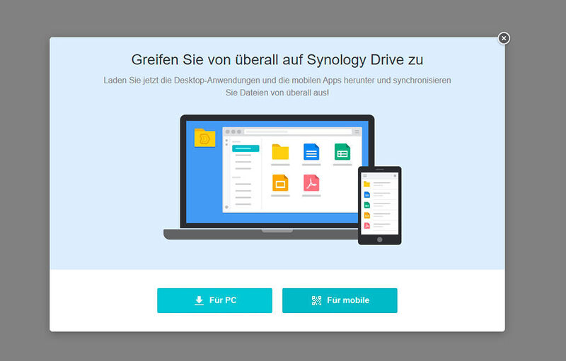 Über das Webportal von Synology Drive steht auch der Download des Synology-Drive-Clients zur Verfügung. (Joos/Synology)