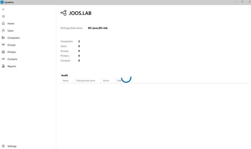 Nach der Verbindung mit der Domäne lassen sich die einzelnen Objekte mit dem Tool verwalten. Die Einstellungen dazu stehen unten im Fenster zur Verfügung. (Bild: Joos / Sysadmin Anywhere / Microsoft)