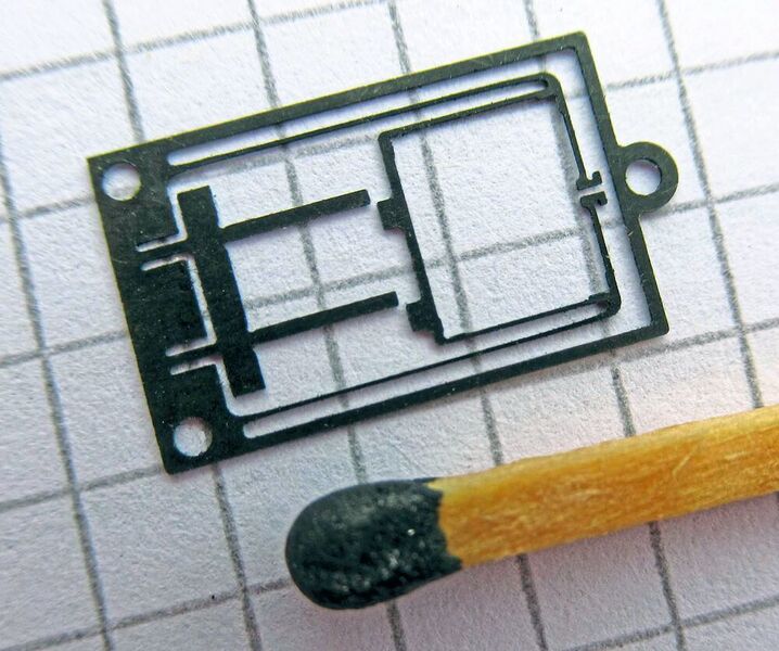 Aus Feinblech geschnittene Struktur für einen Sensor. (Vollrath)