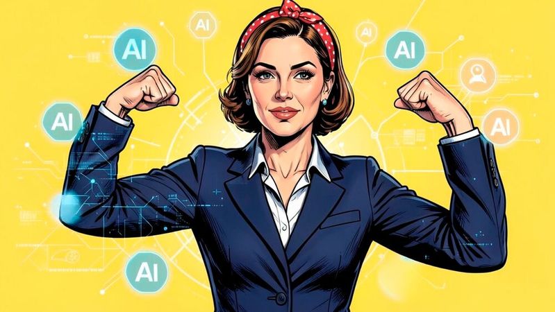 Zum Weltfrauentag bietet die ADN Akademie zwei kostenfreie KI-Trainings für Frauen. Damit will der VAD einen gezielten Beitrag zur Förderung weiblicher Talente in der männlich geprägten IT-Branche leisten.(Bild:  Canva / KI-generiert)