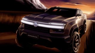 Der neue Amarok, noch vom Designer gezeichnet. Entstehen wird das Auto in Argentinien. (Bild: Volkswagen)