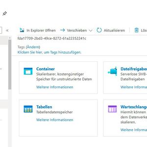 Für das Erstellen der Dateifreigaben steht im Dashboard des Speicherkontos eine eigene Kachel zur Verfügung.(Bild:  Microsoft / Joos)
