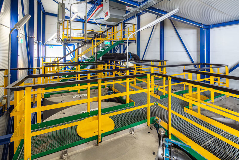 Interior view of the filter system at Borealis’ Schwechat site in Austria. (Borealis )