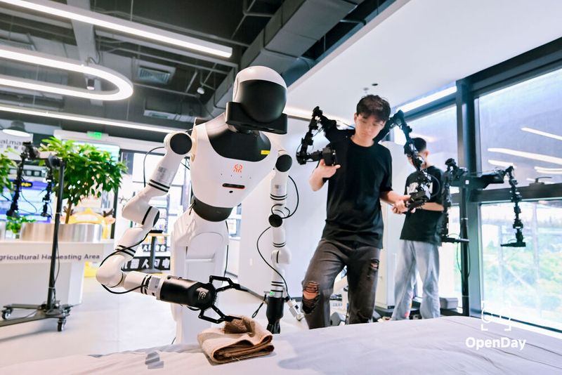 In der Trainingszone findet ein umfangreiches Robotertraining für grundlegende Manipulationsaufgaben statt. (Bild: RealMan)