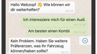 So kann eine persönliche Kundenberatung per Whatsapp aussehen. (Bild: Messenger People by Sinch)