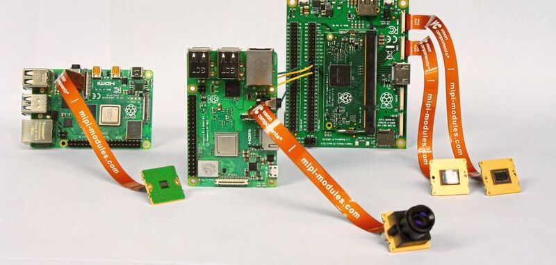 Vielseitigkeit: VC-MIPI-Kameramodule zur Verbindung mit über 20 CPU-Boards verschiedener Hersteller, darunter Raspberry Pi. 