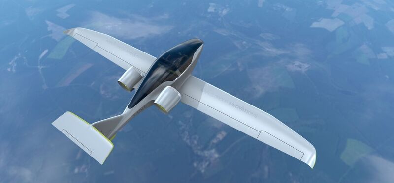 Das Elektro-Flugzeug E-Fan 2.0 von Airbus soll mit 120 Lithium-Polymer-Akkus eine Flugzeit zwischen 45 bis 60 min ermöglichen. Die Version 4.0 ist bereits in der Entwicklung. (Bild: Airbus)