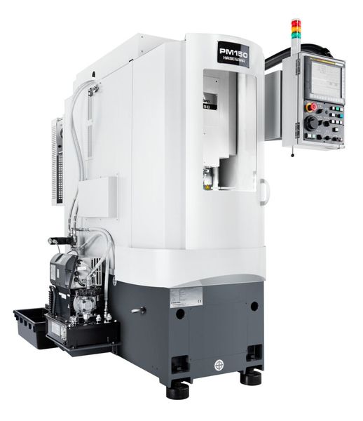 Das ultrakompakte 3-Achsen Fräszentrum PM150 ist ideal für Applikationen der Uhrenindustrie und Mikromechanik. Hasegawa setzt den Fokus auf das Herzstück, der Spindel, und stellt diese Schlüsselkomponente selbst her. Sie garantieren so eine qualitativ hochwertige Maschine, die Kleinstteile mit Hochfrequenz-Fräsen in höchster Präzision herstellen lässt. Dank ihrer kleinen Stellfläche und ihrem kompakten Design bietet diese Maschine maximale Autonomie und Produktivität auf engstem Raum. Die PM150 3-AX ist für Uhrenteile wie Platinen, Brücken- oder Gehäuse-Fertigungen wie auch für Applikationen der Medizinal Branche perfekt geeignet. (Bild: Tolus)