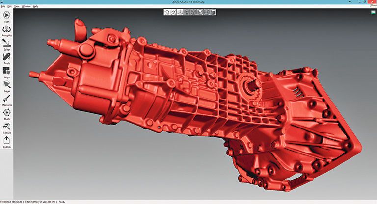 Wer mehr Kontrolle über die Verarbeitung der Scandaten haben möchte, kann einen manuellen Modus einstellen. (Artec 3D)