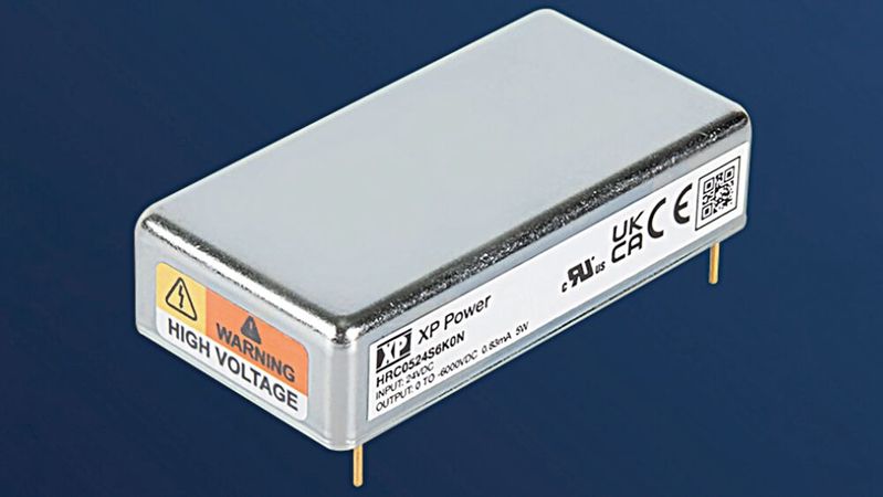 Figure 1: The form factor of the regulated 5W DC/DC high-voltage converters of the HRC05 series.(Image: XP Power)
