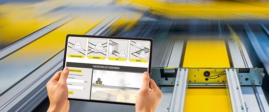 Mit dem Konfigurator zur Berechnung der Taktwechselzeit für das Ecart-System können Anwender Zeit in der Projektierungs- und Planungsphase sparen.(Bild:  Krups Automation)