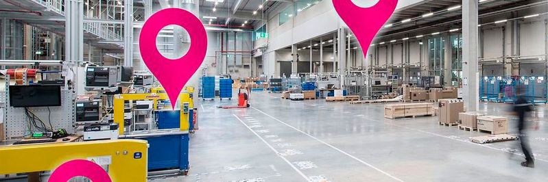 Mit einem 5G-Campusnetz und Omlox sind Fertigungs- und Logistikprozesse besser planbar.(Bild:  Trumpf/Deutsche Telekom)