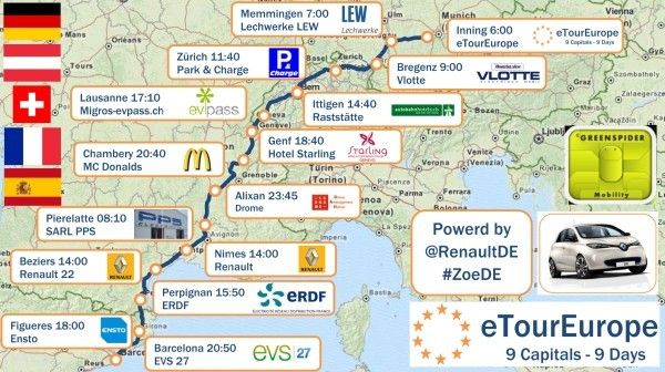 Rein elektrisch unterwegs: Werner Hillebrand-Hansen fuhr 1375 km in 2 Tagen von München nach Barcelona mit dem Renault ZOE (Bild: eRUDA.de)